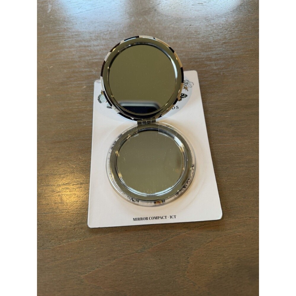 Mackenzie Childs x Goody Mirror Compact Courtly Check Black 2 2/4" Free Shipping - Picture 4 of 6